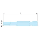 Facom Hex Screwdriver Bit, Hex Drive, 6.35 mm Drive Size, 4 mm Tip Size, 50 mm Overall Length EH.604