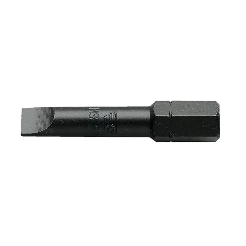 Facom Screwdriver Bit Slotted Head, 7.94 mm Drive Size, 10 mm Blade Width, 1.6 mm Blade Thickness, 41 mm Overall ENS.210