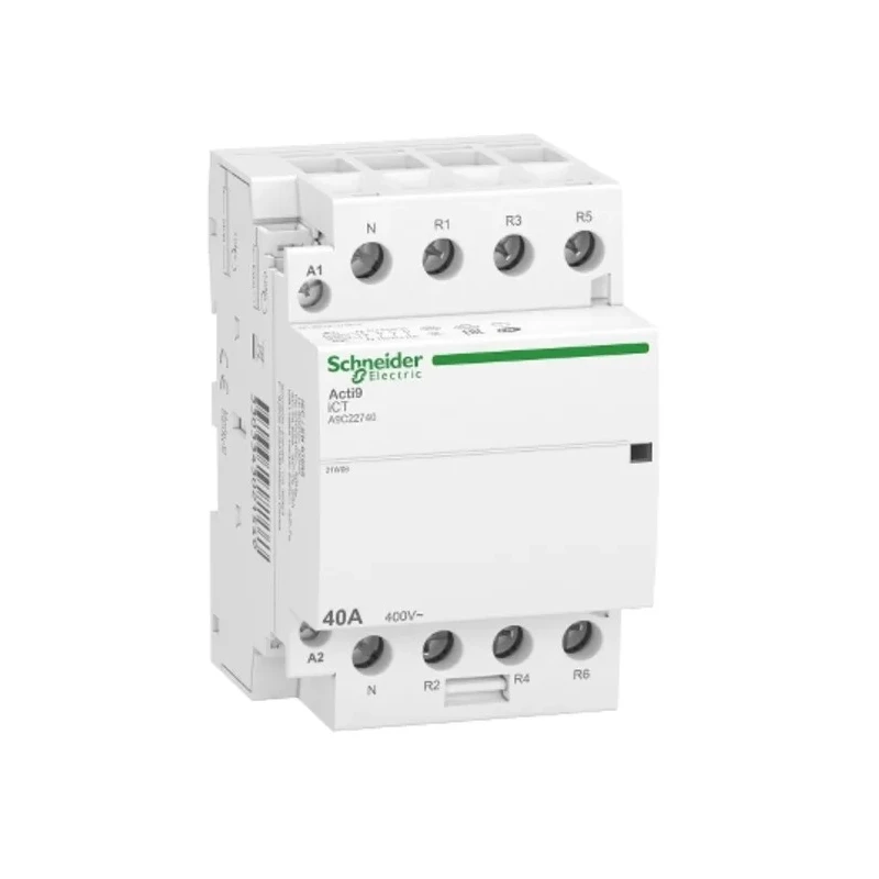 Schneider Electric Acti9 iDT40 4-Pole Contactor, 63 A, 2.1 W Power Rating, 240V Control Circuit Voltage A9C22763