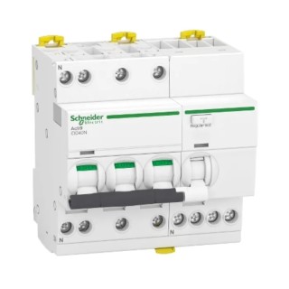 Schneider Electric Residual Current Circuit Breaker with Overload Protection 25A Current Rating 3-Pole 30 mA Trip A9DB3725