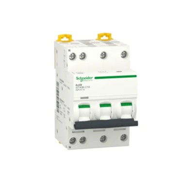 Schneider Electric Acti9 iDT40N Miniature Circuit Breaker 3+N-Pole, 16A, Type C, 400V AC, 6000A Breaking A9P24716