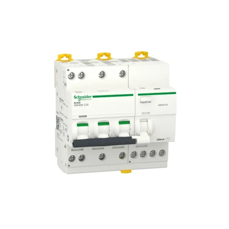Schneider Electric Residual Current Circuit Breaker with Overload Protection, 25A Current Rating, 3-Pole, 300 mA A9DK5725