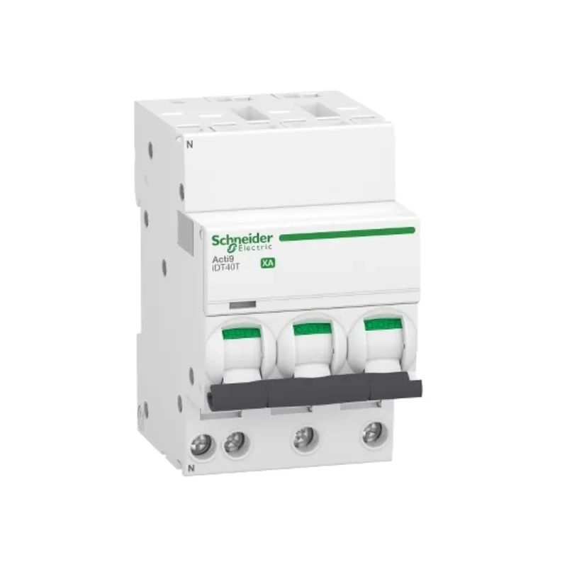 Schneider Electric Acti9 Acti9 iDT40T XA Miniature Circuit Breaker, 3+N-Pole, 40A, Type C, 400V AC, 4500A Breaking A9PA2740