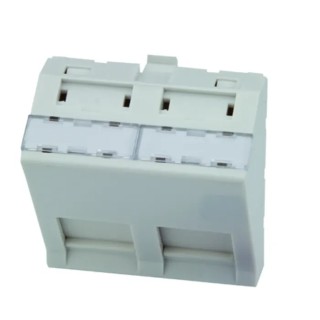 Telegartner Network Faceplate White Plastic Single Gang RJ45 Shuttered 45mm x 45mm H02010C0064