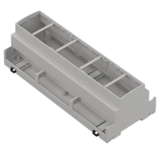 RS Pro DIN Rail Enclosure Type ZDF Series, ABS Light Grey Body, 65.3 mm H x 213.8 mm L x 89.8 mm W, Slotted DIN 238-3980