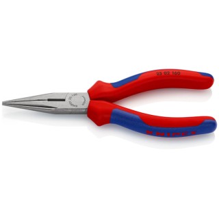 Knipex 1-Piece Long Nose Plier Pointed, 160mm Overall Length, 50mm Jaw Length, Vanadium Electric Steel 25 02 160