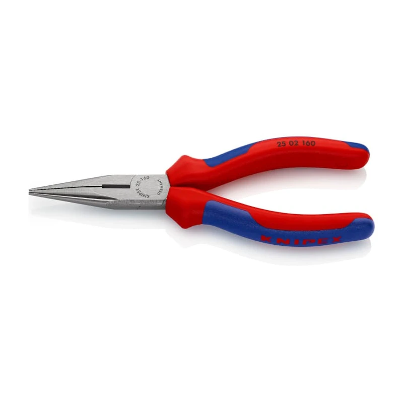 Knipex 1-Piece Long Nose Plier Pointed, 160mm Overall Length, 50mm Jaw Length, Vanadium Electric Steel 25 02 160