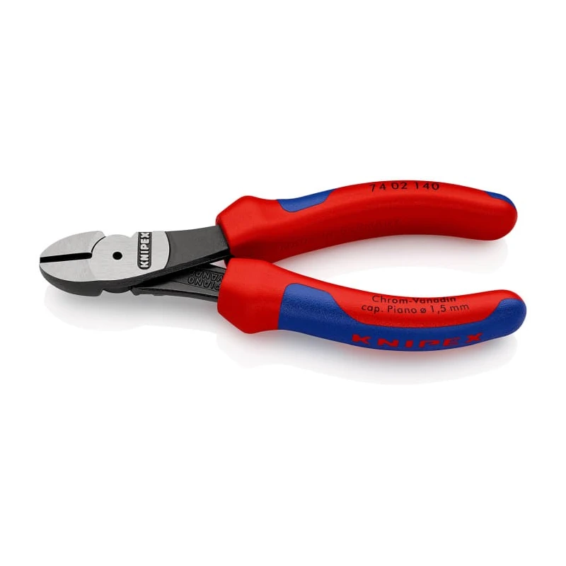 Knipex High Leverage Side Cutting Pliers Chrome Vanadium Steel Jaw, Multi Component Plastic Grip, Forged Steel 74 02 140