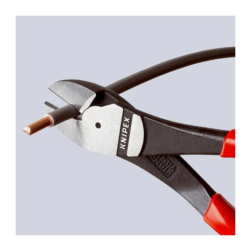 Knipex High Leverage Side Cutting Pliers Chrome Vanadium Steel Jaw, Multi Component Plastic Grip, Forged Steel 74 02 140