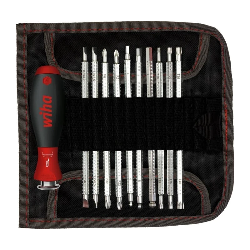 Wiha Hex Ball End, Phillips, Pozidriv, Torx Interchangeable Standard Screwdriver Set 12-Piece 03591