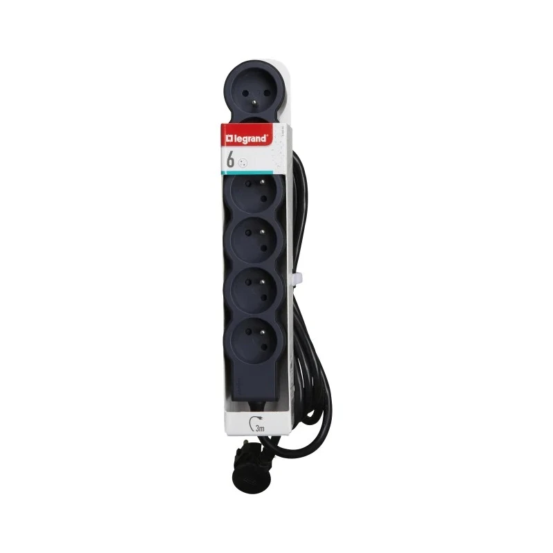 Legrand 3 m 6 Socket Type E Extension Lead, 16 A Current, 3680 W Power, IK 04 Impact Resistance, RoHS Compliant 049495