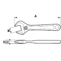 Bahco Adjustable Spanner Wrench 28 mm Jaw Capacity 208mm Overall Length Plastic Handle 9071 P