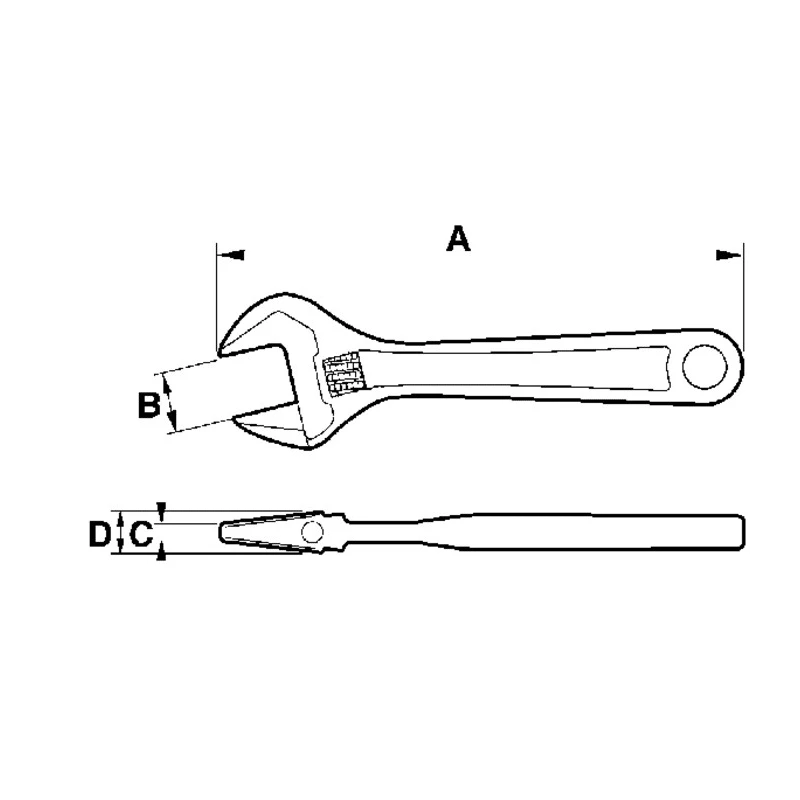 Bahco Adjustable Spanner Wrench 28 mm Jaw Capacity 208mm Overall Length Plastic Handle 9071 P