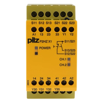 Pilz P2HZ X1 24V DC Safety Relay with 3 Safety Contacts and 1 Auxiliary Contact P2HZ