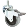 Guitel Hervieu Braked Swivel Castor 40 kg Load Capacity 63 mm Rubber Wheel Zinc Plated Pressed Steel Frame CP1FD063-322L10