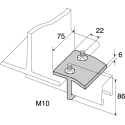 Unistrut Galvanised Steel C Type Beam Clamp, M10 Bolt, 75mm Length, Galvanised Finish P 2785