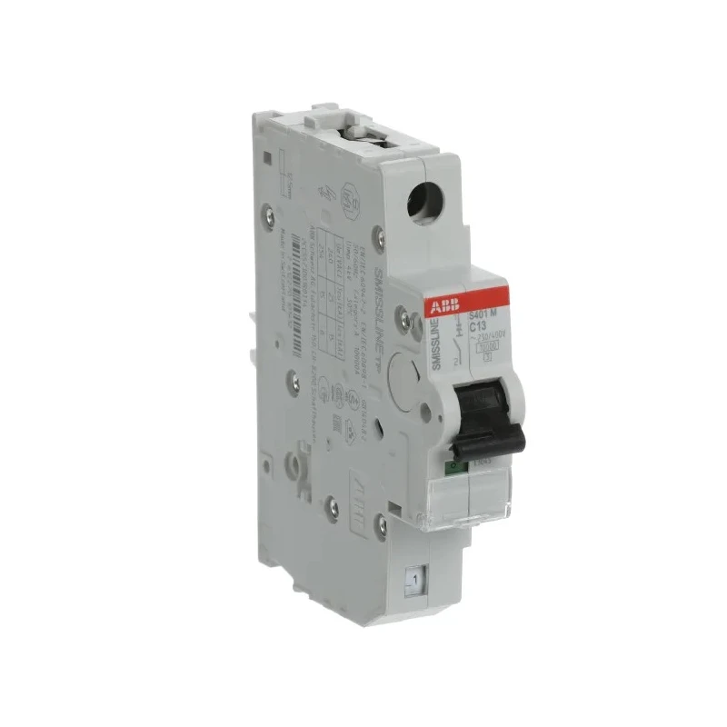 ABB SMISSLINE TP S400M Miniature Circuit Breaker, 1-Pole, 13A Current Rating, Type C Tripping 2CCS571001R0134 S401M-C13