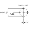APEM Panel Mount Indicator, Flush Bezel, Solder Tab Termination, 16 mm Mount Hole Size A0173