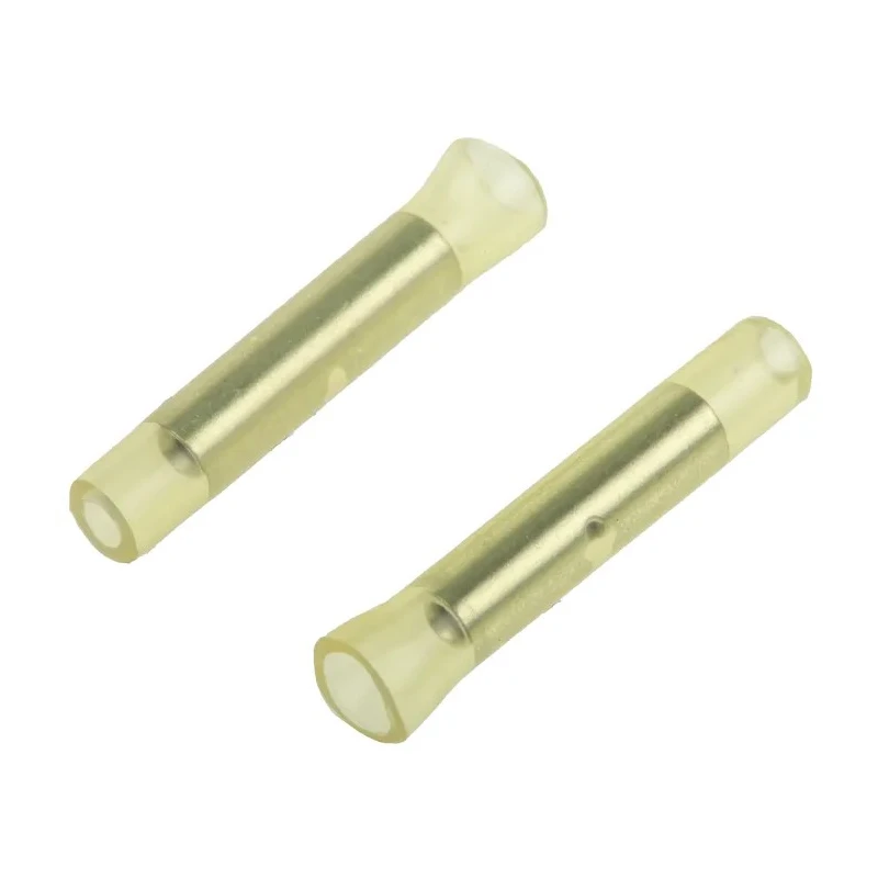 RS PRO Insulated Crimp Butt Splice Connector Nylon 22 AWG Yellow, Tin Plated Copper 239-4234