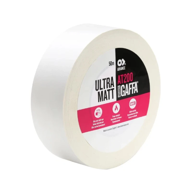 Advance Tapes White Matt Gaffa Tape 50mm Width 50m Length 0.26mm Thickness AT200