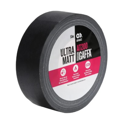 Advance Tapes Black Matt Gaffa Tape 50mm x 50m 0.26mm Thick AT200