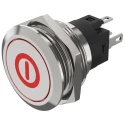 EAO 82 Series Illuminated Push Button Switch Momentary Panel Mount 31 x 31 mm Cutout SPDT Red LED IP65 82-6151.1A14.B001