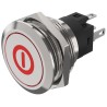 EAO 82 Series Illuminated Push Button Switch Momentary Panel Mount 31 x 31 mm Cutout SPDT Red LED IP65 82-6151.1A14.B001