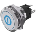 EAO 82 Series Illuminated Push Button Switch, Latching, Panel Mount, 31 x 31 mm Cutout, SPDT, Blue LED 82-6151.2A24.B001