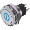 EAO 82 Series Illuminated Push Button Switch, Latching, Panel Mount, 31 x 31 mm Cutout, SPDT, Blue LED 82-6151.2A24.B001