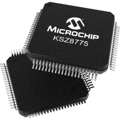 Microchip Ethernet Switch IC 80-Pin LQFP 3.3 V 100 Mbps RMII RGMII MII Full Duplex/Half Duplex KSZ8775CLXIC