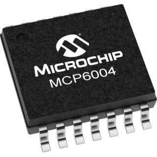 Microchip Operational Amplifier, 1 MHz Gain Bandwidth Product, 14-Pin SOIC, 1.8V-6V Supply MCP6004T-E/SL