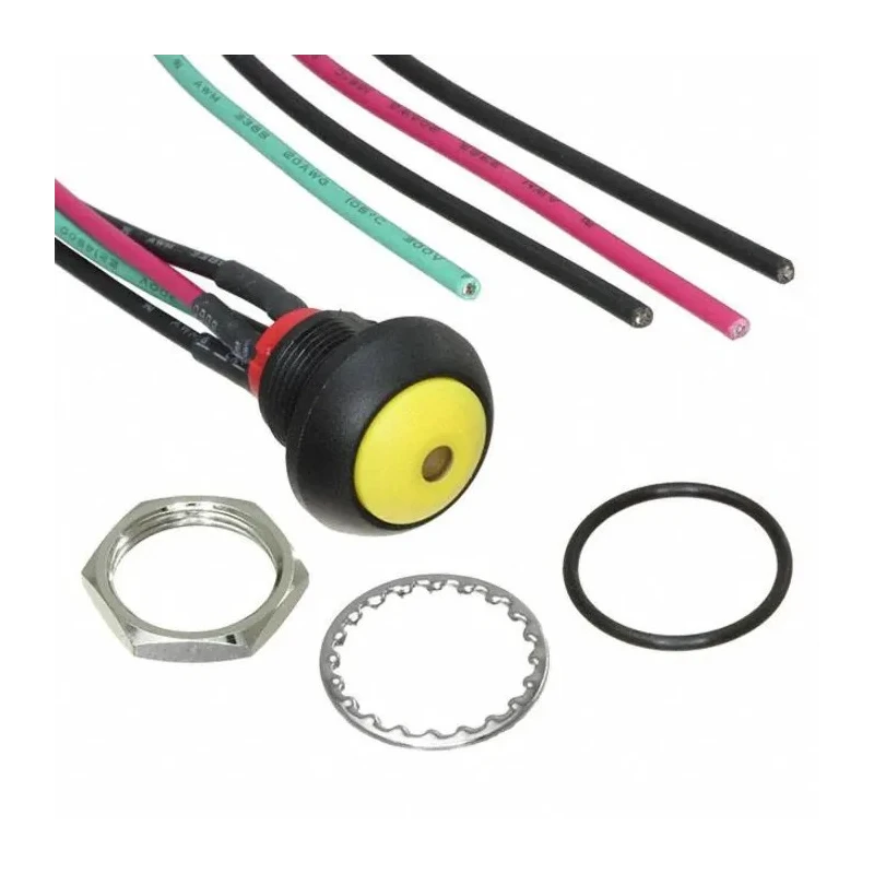 TE Connectivity PB6 Series Illuminated Push Button Switch Panel Mount On-Off 1 NO Yellow LED IP68 PB6B2FM5M1CAL05Y500