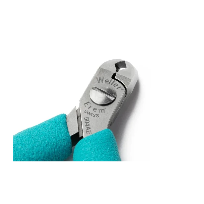 Erem ESD Flush Tip Cutter, 4.3in Overall Length, 11mm Jaw Width, 1.29mm Max Cutting Capacity 504AE