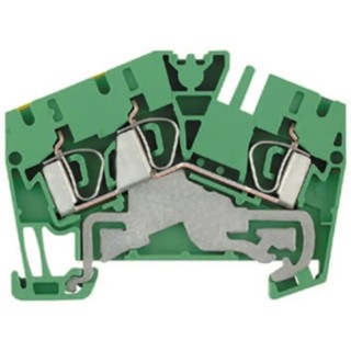 Weidmüller Earth Terminal Block ZPE Series Green Yellow 2.5mm² 1-Level Clamp 1770390000