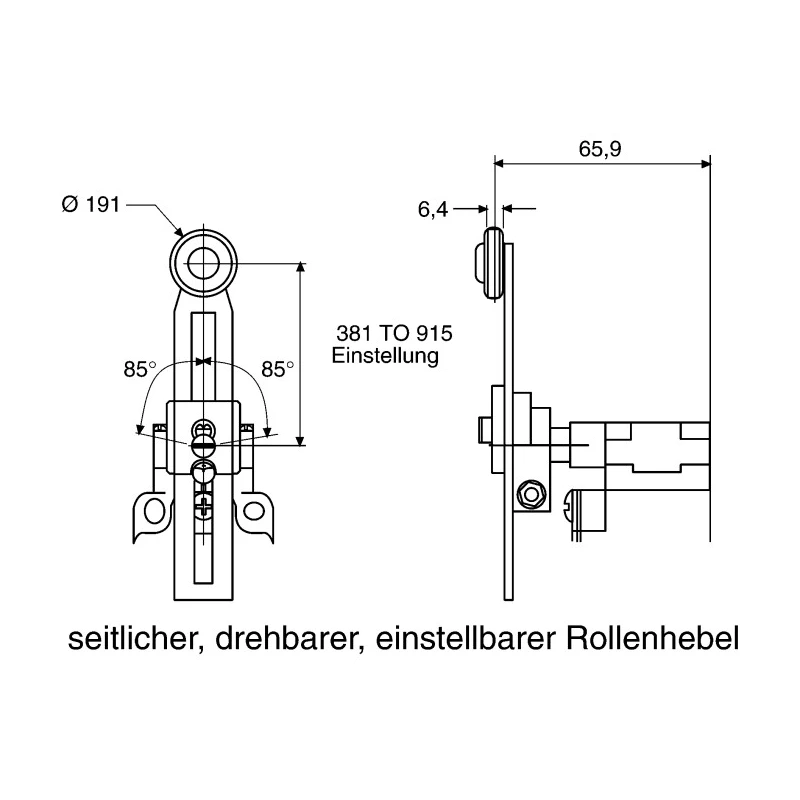 Honeywell Technologies GLA Series Adjustable Roller Lever Limit Switch, 1 NO/1 NC, Ingress Protection, Die Cast Zinc IP67