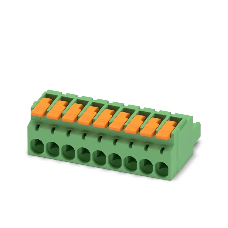 Phoenix Contact Pluggable Terminal Block, 9-Contact, 5.08 mm Pitch, 1 Row, 320V, 16A, Push-in Connection, Polyamide 1110590