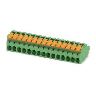 Phoenix Contact Pluggable Terminal Block 12-Contact 5.08 mm Pitch 1 Row 16 A 320 V Green Polyamide 1110599