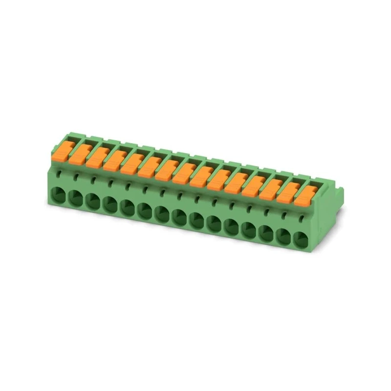 Phoenix Contact Pluggable Terminal Block 12-Contact 5.08 mm Pitch 1 Row 16 A 320 V Green Polyamide 1110599