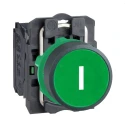 Schneider Electric Harmony XB5 Series Panel Mount Push Button Switch, Slow Break, SPST, 22 mm Cutout, Green LED XB5AA3311
