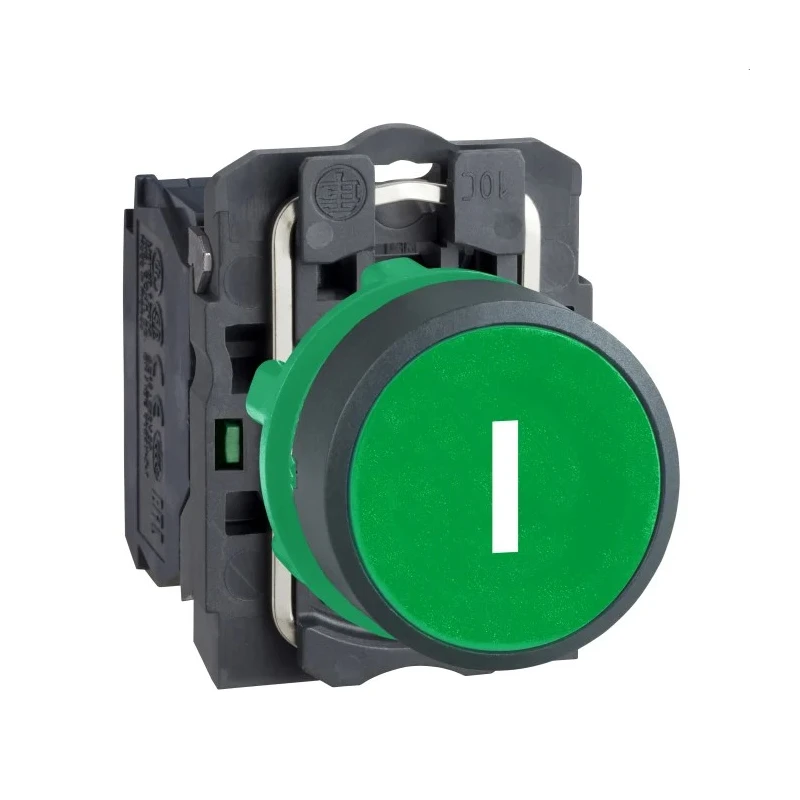Schneider Electric Harmony XB5 Series Panel Mount Push Button Switch, Slow Break, SPST, 22 mm Cutout, Green LED XB5AA3311