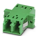 Phoenix Contact Fibre Optic Adapter LC Connector, 9/125 μm Fibre Size, 0.2dB Insertion Loss, Plastic Housing, Series 1208077