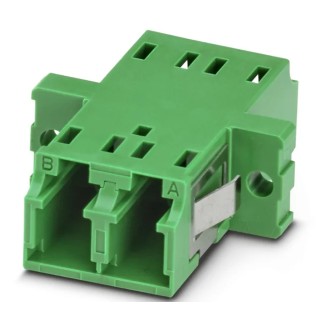 Phoenix Contact Fibre Optic Adapter LC Connector, 9/125 μm Fibre Size, 0.2dB Insertion Loss, Plastic Housing, Series 1208077