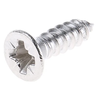 RS PRO Plain Stainless Steel Countersunk Head Self-Tapping Screw 13 mm Thread Size 6 180-639