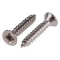 RS PRO Plain Stainless Steel Countersunk Head Self-Tapping Screw 19mm Thread Size 6 A2 Grade 180-645