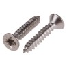 RS PRO Plain Stainless Steel Countersunk Head Self-Tapping Screw 19mm Thread Size 6 A2 Grade 180-645