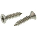 RS PRO Plain Stainless Steel Countersunk Head Self-Tapping Screw 19 mm Thread Size 8 A2 Grade 180-689