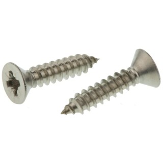 RS PRO Plain Stainless Steel Countersunk Head Self-Tapping Screw 19 mm Thread Size 8 A2 Grade 180-689