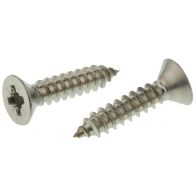RS PRO Plain Stainless Steel Countersunk Head Self-Tapping Screw 19 mm Thread Size 8 A2 Grade 180-689