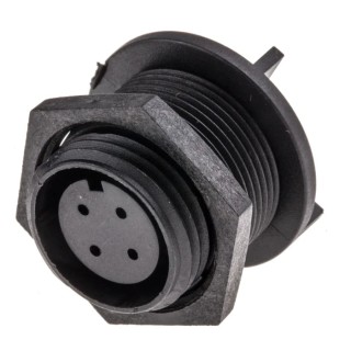 Bulgin Miniature Circular Connector Socket 4 Contacts Rear Mount IP68 Buccaneer 400 Series PX0413/04S
