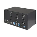 StarTech.com 2 Port 3 Displays USB DisplayPort KVM Switch 3.5 mm Stereo 3480 x 2160 pixel Maximum Resolution SV231TDPU34K